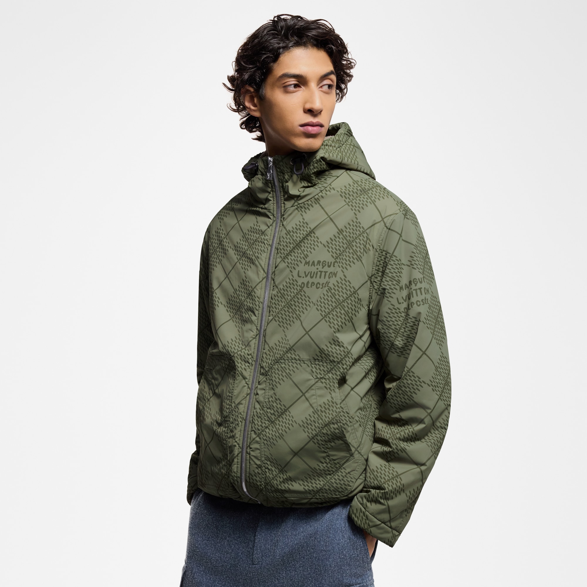 LOUISVUITTON リバーシブルナイロンジャケット ライトグリーン Reversible Nylon And Fleece Windbreaker - Ready-to-Wear | LOUIS